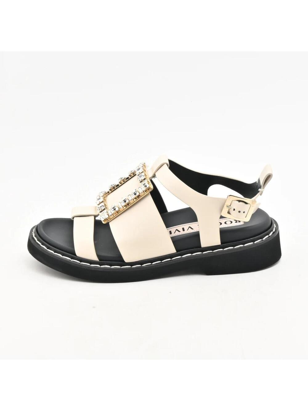 Roger Vivier Cream Gold Clear Leather #339528R73B